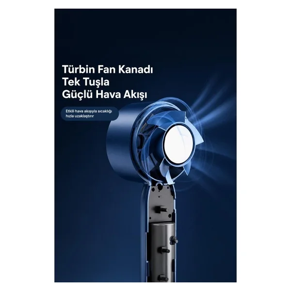 Torima F32 Lacivert Şarjlı El Tipi Vantilatör - Görsel 4