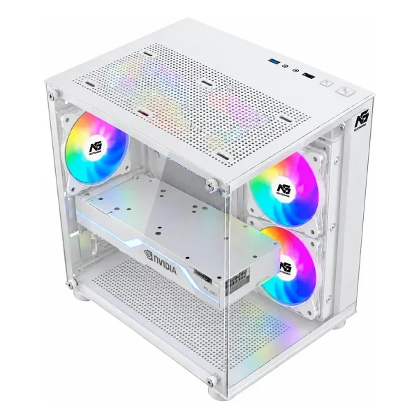 Next Gaming Orion Cube 3X RGB Fanlı Beyaz Micro ATX Oyuncu Kasası - Görsel 2