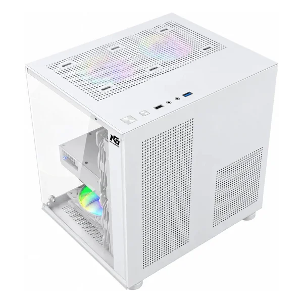 Next Gaming Orion Cube 3X RGB Fanlı Beyaz Micro ATX Oyuncu Kasası - Görsel 4