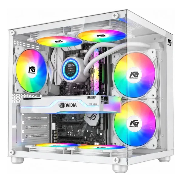 Next Gaming Orion Cube 3X RGB Fanlı Beyaz Micro ATX Oyuncu Kasası - Görsel 6