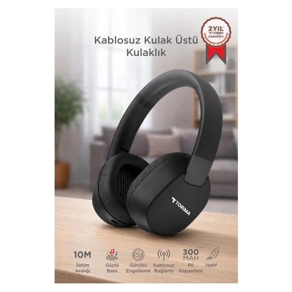 Torima HD50 Siyah Kulak Üstü Bluetooth Kulaklık - Görsel 7