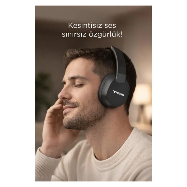 Torima HD50 Siyah Kulak Üstü Bluetooth Kulaklık - Görsel 4