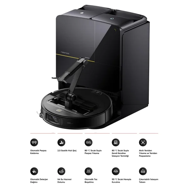 Kusursuz Roborock S8 Pro Ultra Beyaz Çöp İstasyonlu Akıllı Robot Süpürge - Görsel 7