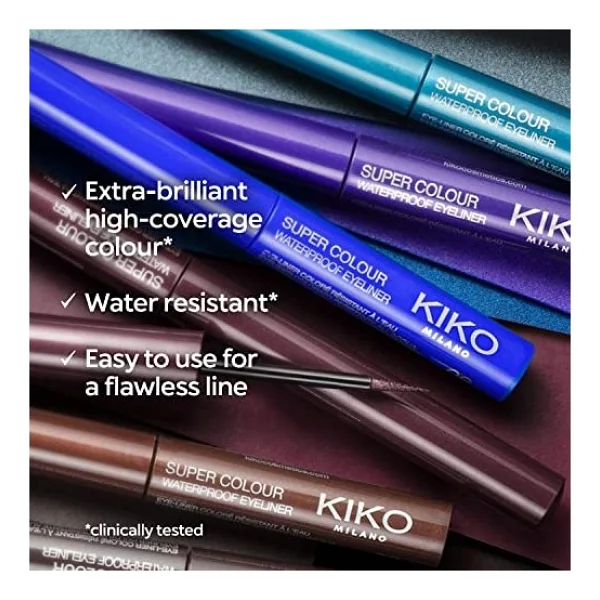 KIKO Milano New Super Colour Waterproof 07 Burgundy Likit Eyeliner - Görsel 5