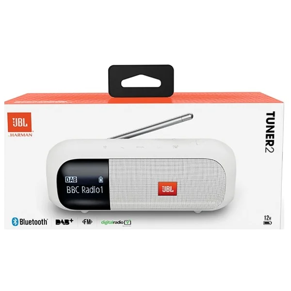 JBL Tuner 2 FM Radyolu Bluetooth Hoparlör Beyaz - Görsel 9
