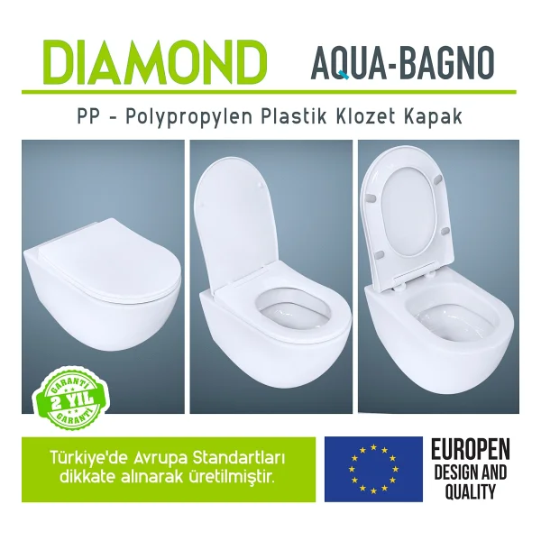 Aqua Bagno Diomand Yavaş Kapanan Klozet Kapağı - Görsel 2