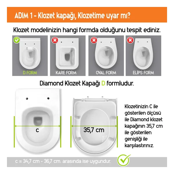 Aqua Bagno Diomand Yavaş Kapanan Klozet Kapağı - Görsel 4