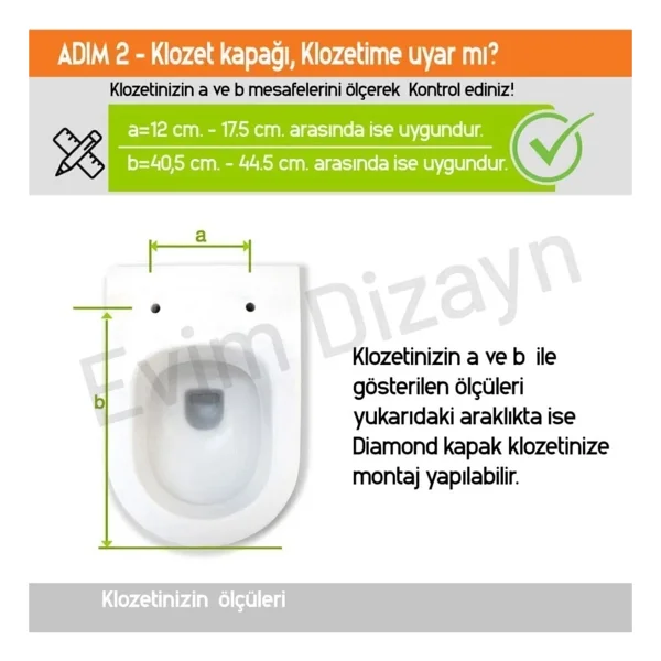 Aqua Bagno Diomand Yavaş Kapanan Klozet Kapağı - Görsel 6