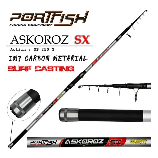 Portfish Askoroz Sx Surf Carbon Kamışı Up - 250 Gr 420 Cm - Görsel 2