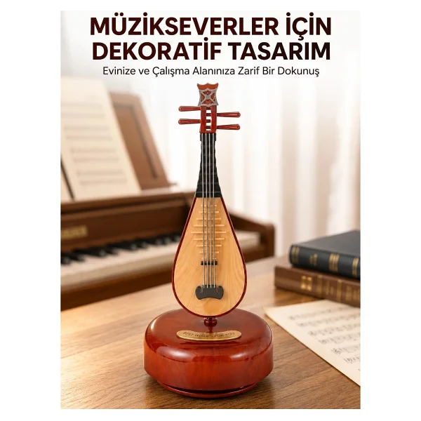 Eco Lounge Klasik Ud Figürlü Melodili Müzik Kutusu Şık Hediyelik