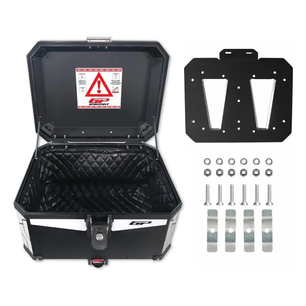 Gp Kompozit Universal 45 Lt Alüminyum Motosiklet Çantası Siyah - Görsel 4