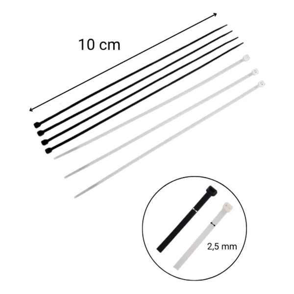 Zenith Kablo Bağı & Plastik Kelepçe & Cırt Kelepçe 2,5X100 mm Siyah 100 Adet - 2.5x100 - Görsel 5