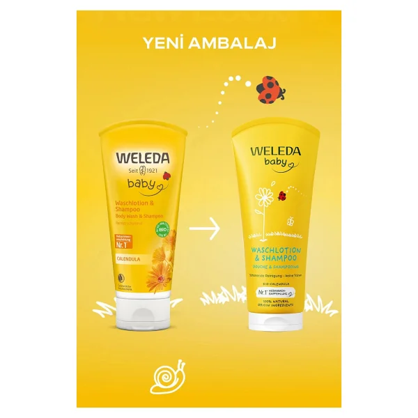 Weleda 200 ml Saç ve Vücut Şampuanı Calendula Göz Yakmayan Formül ile Dermatolojik Test Edilmiş - Görsel 6