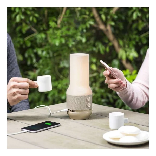 Lexon Terrace Altın Lamba Powerbank Bluetooth Hoparlör - Görsel 8