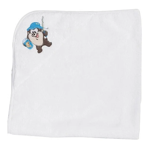 Özdilek Tazmanya Lisanslı Nakışlı Bebe Pelerini 80X80 Bambu Beyaz - Görsel 4