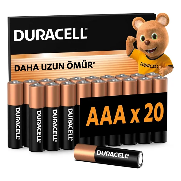 Duracell LR03/MN2400 20'li Alkalin AAA İnce Kalem Pil - Görsel 7