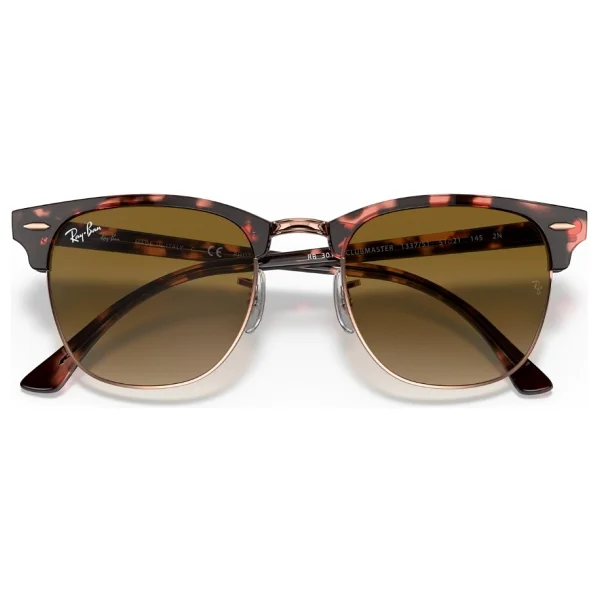 Ray-Ban Clubmaster 3016 133751 Pink Havana-Light Brown Güneş Gözlüğü - Görsel 6