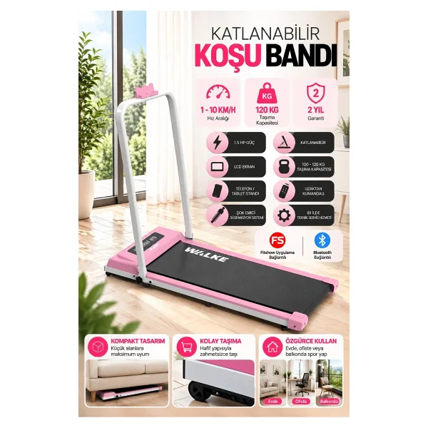 Walke W-Fit Uzaktan Kumandalı Katlanabilir Koşu Bandı - Görsel 10