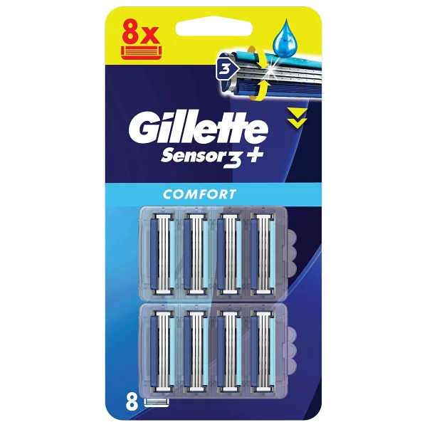 Gillette Sensor3 Yedek Tıraş Bıçağı 8 Adet Konforlu ve Pürüzsüz Tıraş İçin 3 Bıçaklı Sistem - Görsel 2