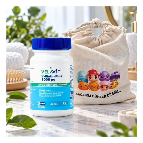 Velavit V-Biotin Plus 5000 mcg 60 Tablet - Görsel 7