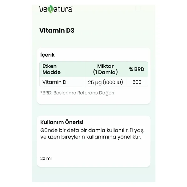 Venatura Vitamin D3 Damla 20 ml - Görsel 6
