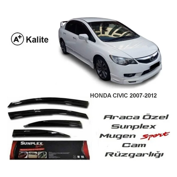 Honda Civic Fd6 Cam Rüzgarlığı 2007 / 2012 Mugen Tip Sunplex - Görsel 2