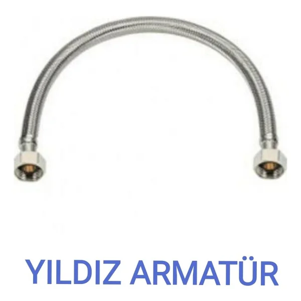 Yıldız Armatür Paslanmaz Çelik Örgülü Hortum,Klozet,Taharet Musluğu Fleksi Bağlantı Hortumu Flex 3/8-3/8 30 Cm - Görsel 2