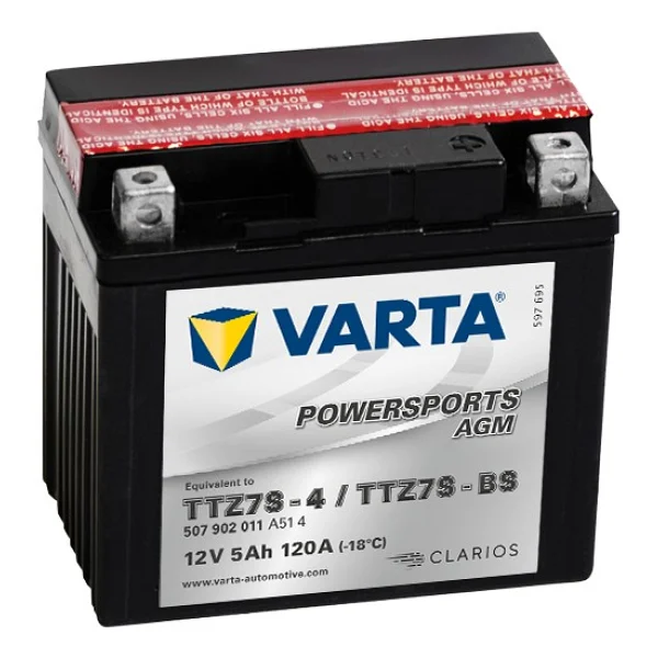 Varta Powersports Agm Ttz7s-Bs 12 V 5 Ah Motosiklet Aküsü - Görsel 2