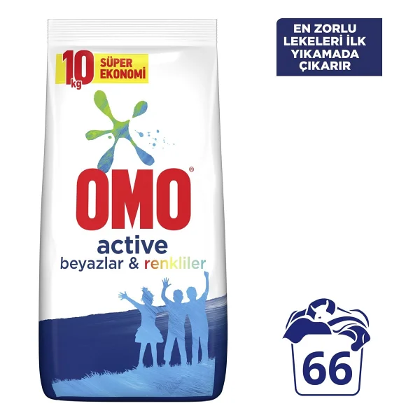 Omo Active Beyazlar Ve Renkliler İçin 10 Kg Toz Deterjan - Görsel 5