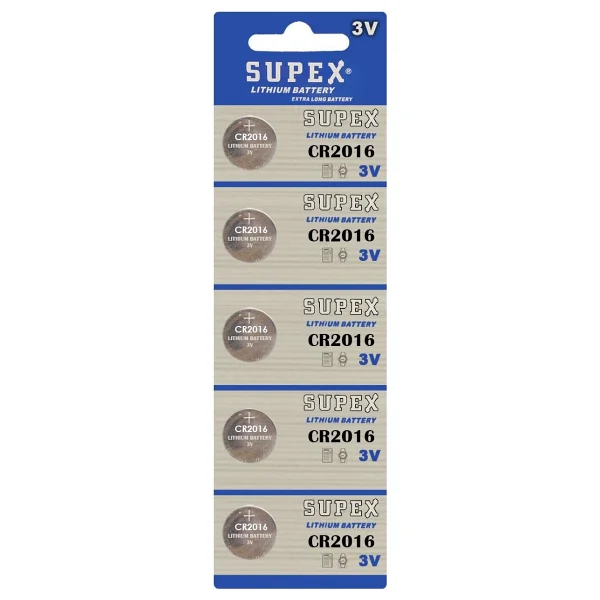 Supex CR2016 3 V 5'li Lityum Düğme Pil - Görsel 2
