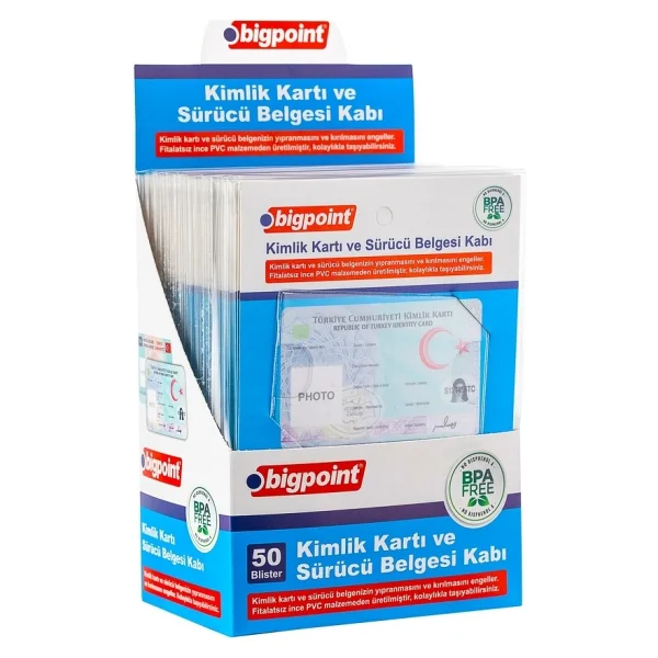 Bigpoint Kimlik Ve Ehliyet Kabı Şeffaf 86 X 54 Mm 2'li Set - Görsel 4