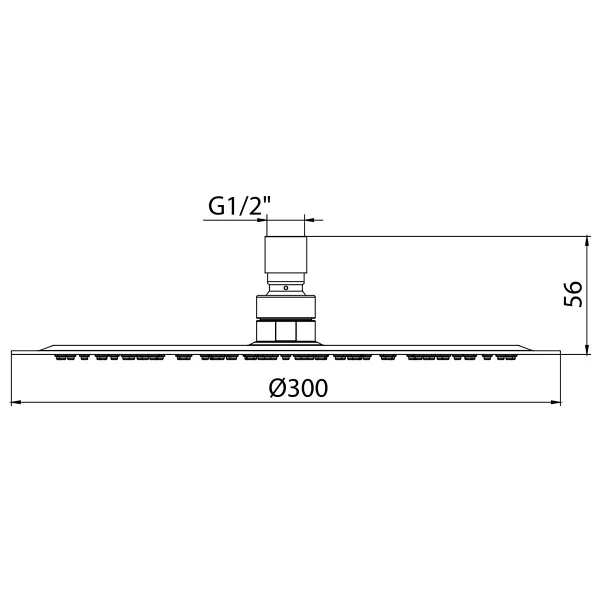 E.C.A. 102145014 İnce Tavandan Yuvarlak 30 Cm Duş Başlığı - Görsel 2