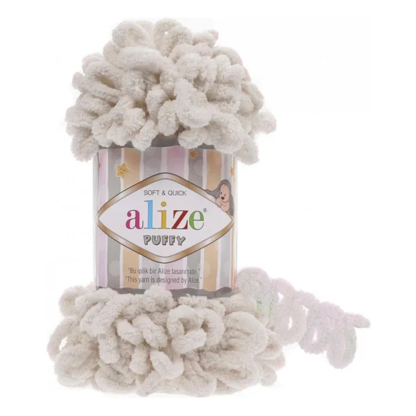 Alize Puffy Fine 100 Gr 5'li Örgü İpi 310 Bal Köpüğü - Görsel 3