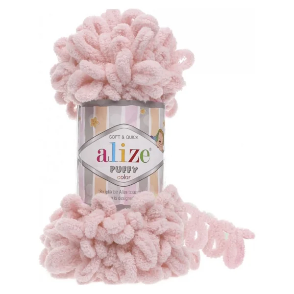 Alize Puffy Fine 100 Gr 5'li Örgü İpi 310 Bal Köpüğü - Görsel 6