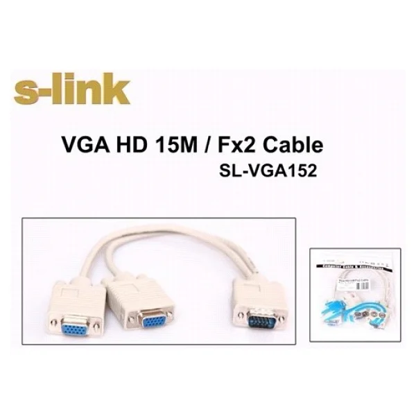 S-Link Sl-Vga152 30 Cm Çoklayıcı Vga Data Kablosu - Görsel 4