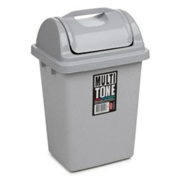 Mono Tone Köşeli Çöp Kovası İtmeli No: 1 3,25 Lt Bo192 - Gri - Görsel 2