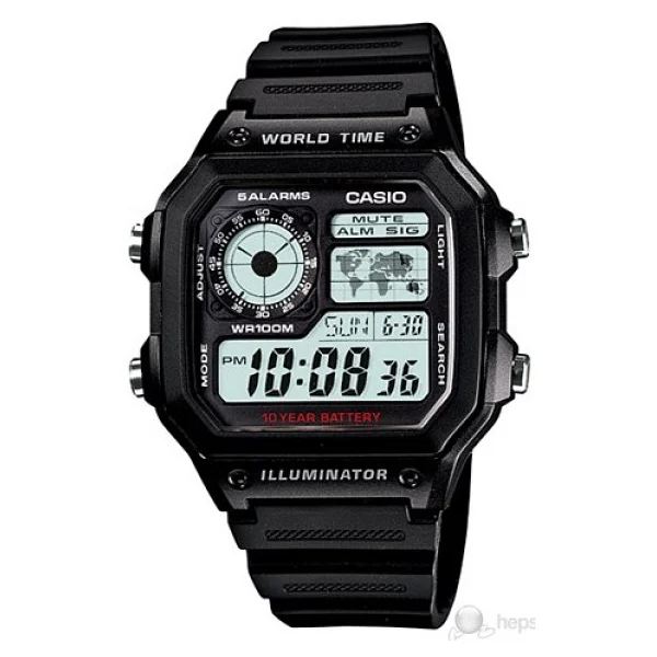 Casio Standart Ae-1200wh-1avdf Antrasit Silikon Kordon Erkek Kol Saati - Görsel 8
