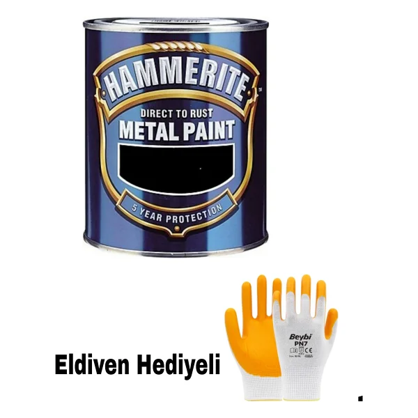 Hammerite Pürüssüz Boya 075 Lt Siyah - 0.75 Lt - Görsel 2