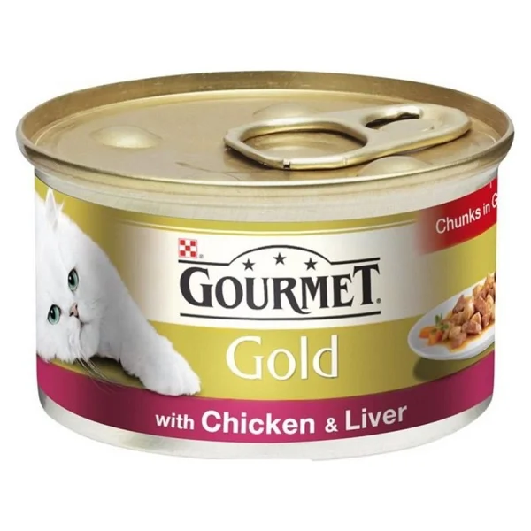 Gourmet Gold Parça Etli Soslu Tavuklu Ve Ciğerli 85 Gr Yetişkin Kedi Konservesi - Görsel 2