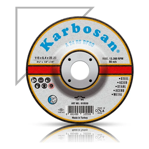 Karbosan 910580 180x8.0x22.23 Mm A 24 Rs Bf80 Nk Metal Taşlama Diski - Görsel 2