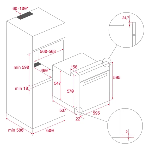 Teka Hlb 840 P Siyah Ankastre Fırın - Görsel 5