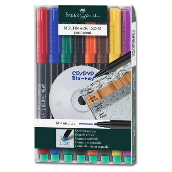 Faber-Castell Multimark 1523 S 8'li Asetat Kalemi - Görsel 3
