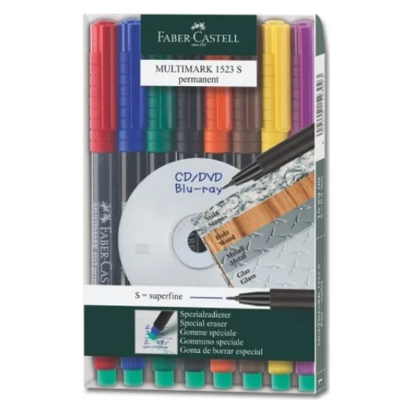 Faber-Castell Multimark 1523 S 8'li Asetat Kalemi - Görsel 4