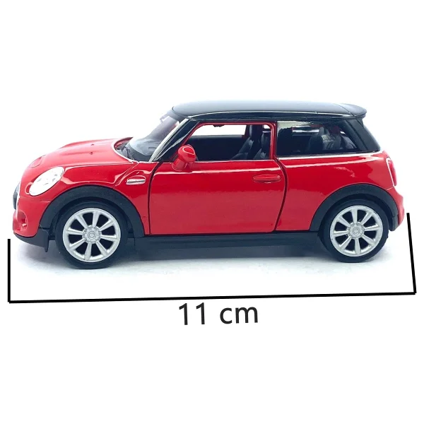 Welly Mini Cooper New Mini Hatch - Çek Bırak Oyuncak Araba , Lisanslı Model Araba 1:38 - Kırmızı - Görsel 6