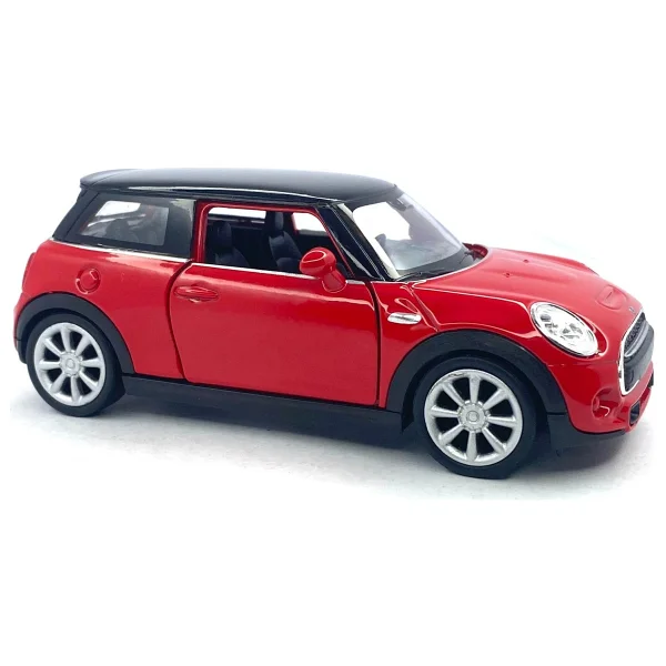 Welly Mini Cooper New Mini Hatch - Çek Bırak Oyuncak Araba , Lisanslı Model Araba 1:38 - Kırmızı - Görsel 5