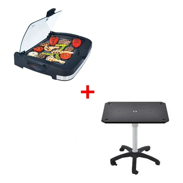 Gazzella Brb 3000 Barbecue 2400 W Granit Cam Kapaklı Sehpalı Izgara - Görsel 6