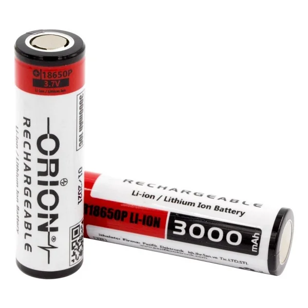 Orion 3000 mAh 3.7 V Inr18650p Li-Ion Şarj Edilebilir Pil - Görsel 2