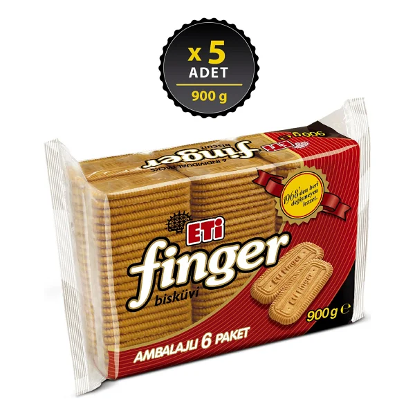 Eti Finger Bisküvi 900 Gr 5'li - Görsel 4