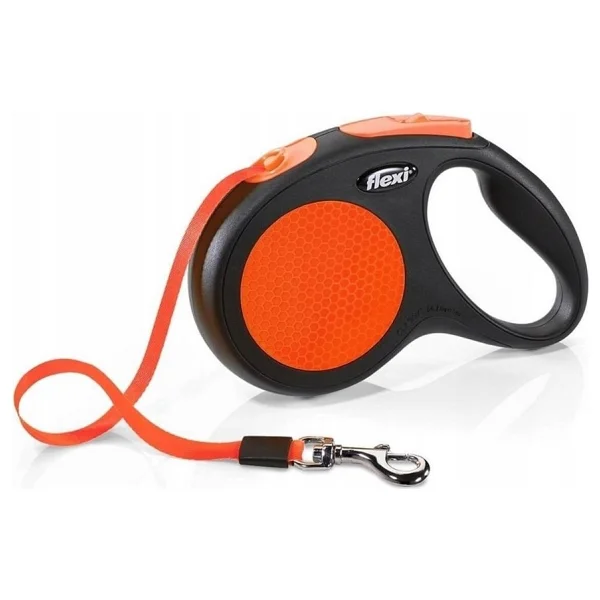Flexi New Neon 5 M Small Şerit Turuncu Otomatik Köpekgezdirme Tasması - Görsel 2