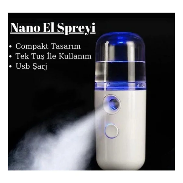 Pazariz Şarjlı Mini Araç Içi Nemlendirici Araç Içi Dezenfektan Araç Içi Koku Nano Mist Sprayer - Görsel 4